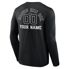 Boston Red Sox Monochrome Personalized Name & Number Long Sleeve T-Shirt Outlet