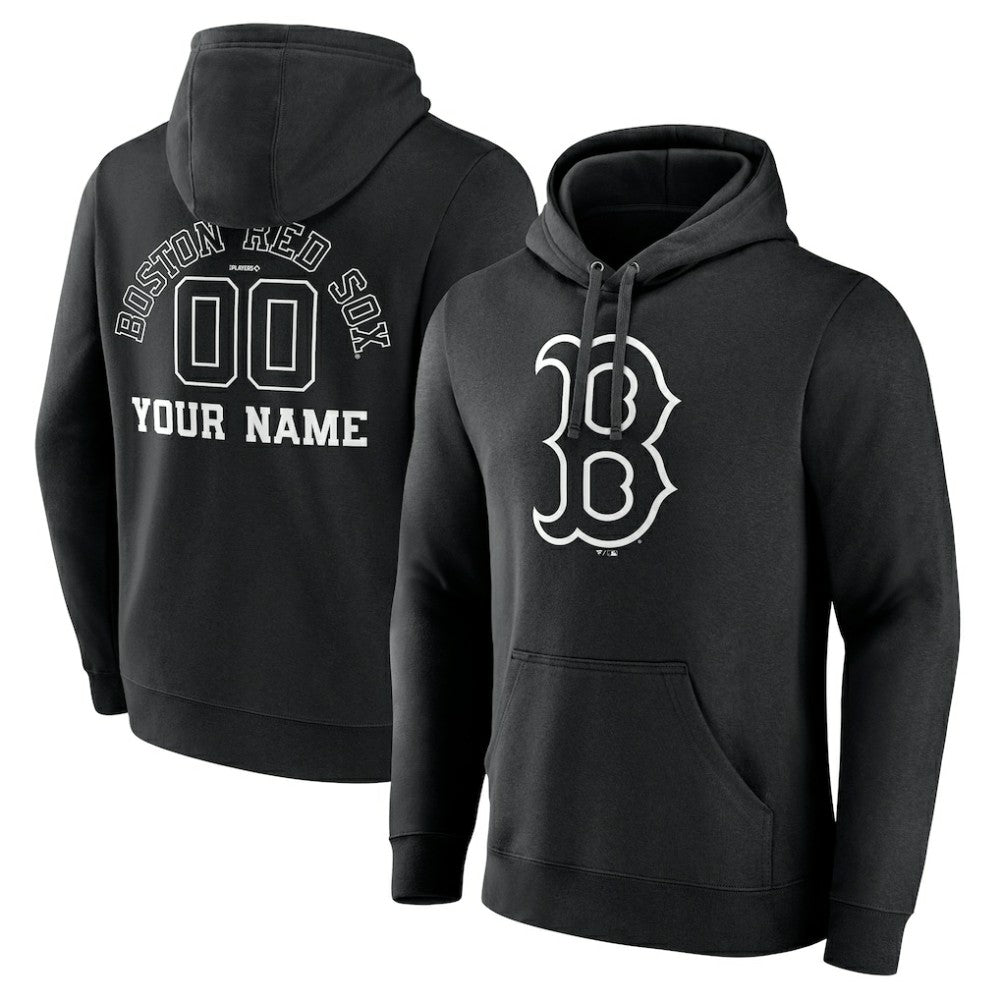 Boston Red Sox Monochrome Personalized Name & Number Pullover Hoodie Outlet