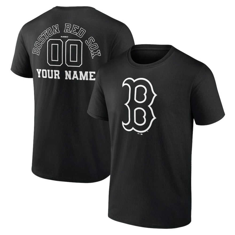 Boston Red Sox Monochrome Personalized Name & Number T-Shirt Online