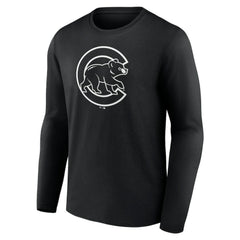 Chicago Cubs Monochrome Personalized Name & Number Long Sleeve T-Shirt Discount