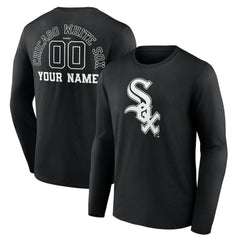 Chicago White Sox Monochrome Personalized Name & Number Long Sleeve T-Shirt Discount