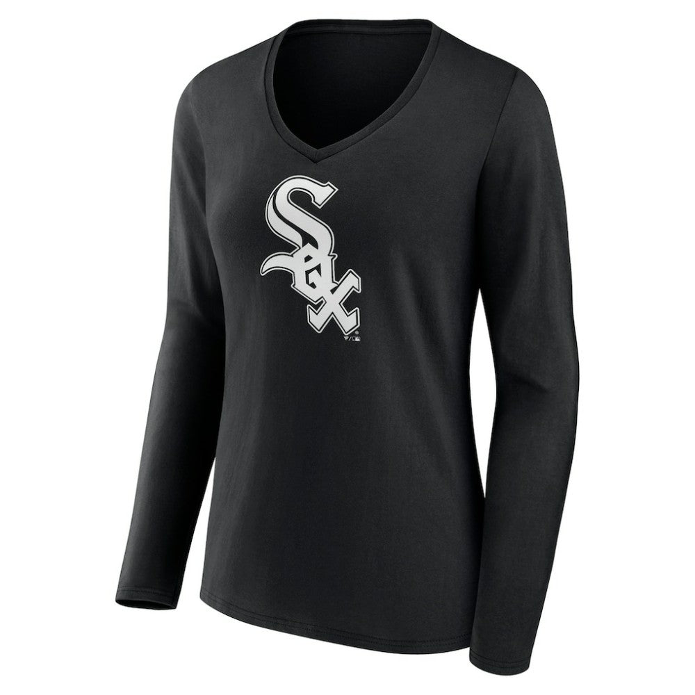 Chicago White Sox Women's Monochrome Personalized Name & Number Long Sleeve V-Neck T-Shirt Sale
