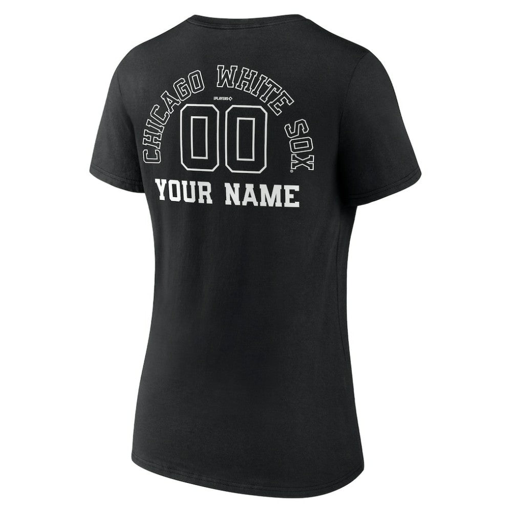 Chicago White Sox Women's Monochrome Personalized Name & Number V-Neck T-Shirt Sale