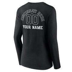 Cincinnati Reds Women's Monochrome Personalized Name & Number Long Sleeve V-Neck T-Shirt Near Me