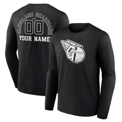 Cleveland Guardians Monochrome Personalized Name & Number Long Sleeve T-Shirt Discount
