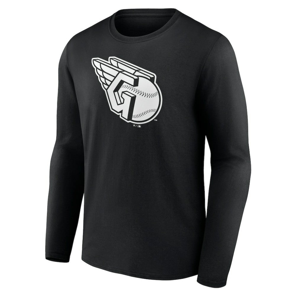 Cleveland Guardians Monochrome Personalized Name & Number Long Sleeve T-Shirt Discount