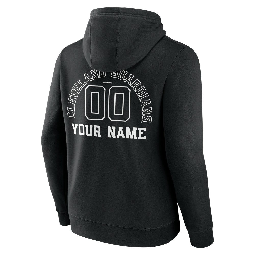 Cleveland Guardians Monochrome Personalized Name & Number Pullover Hoodie Discount
