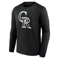 Colorado Rockies Monochrome Personalized Name & Number Long Sleeve T-Shirt Discount