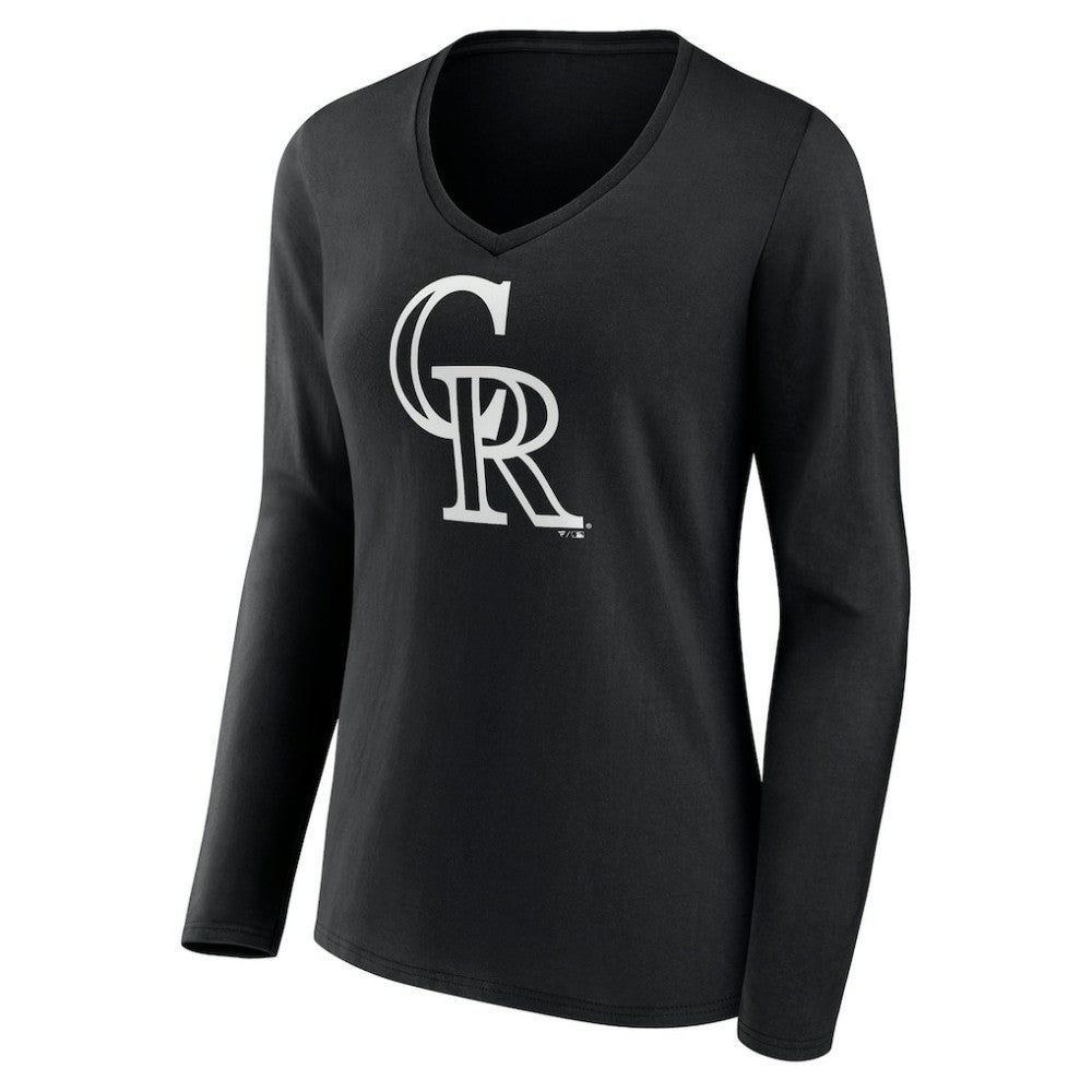 Colorado Rockies Women's Monochrome Personalized Name & Number Long Sleeve V-Neck T-Shirt Near Me