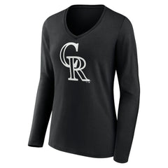 Colorado Rockies Women's Monochrome Personalized Name & Number Long Sleeve V-Neck T-Shirt Near Me