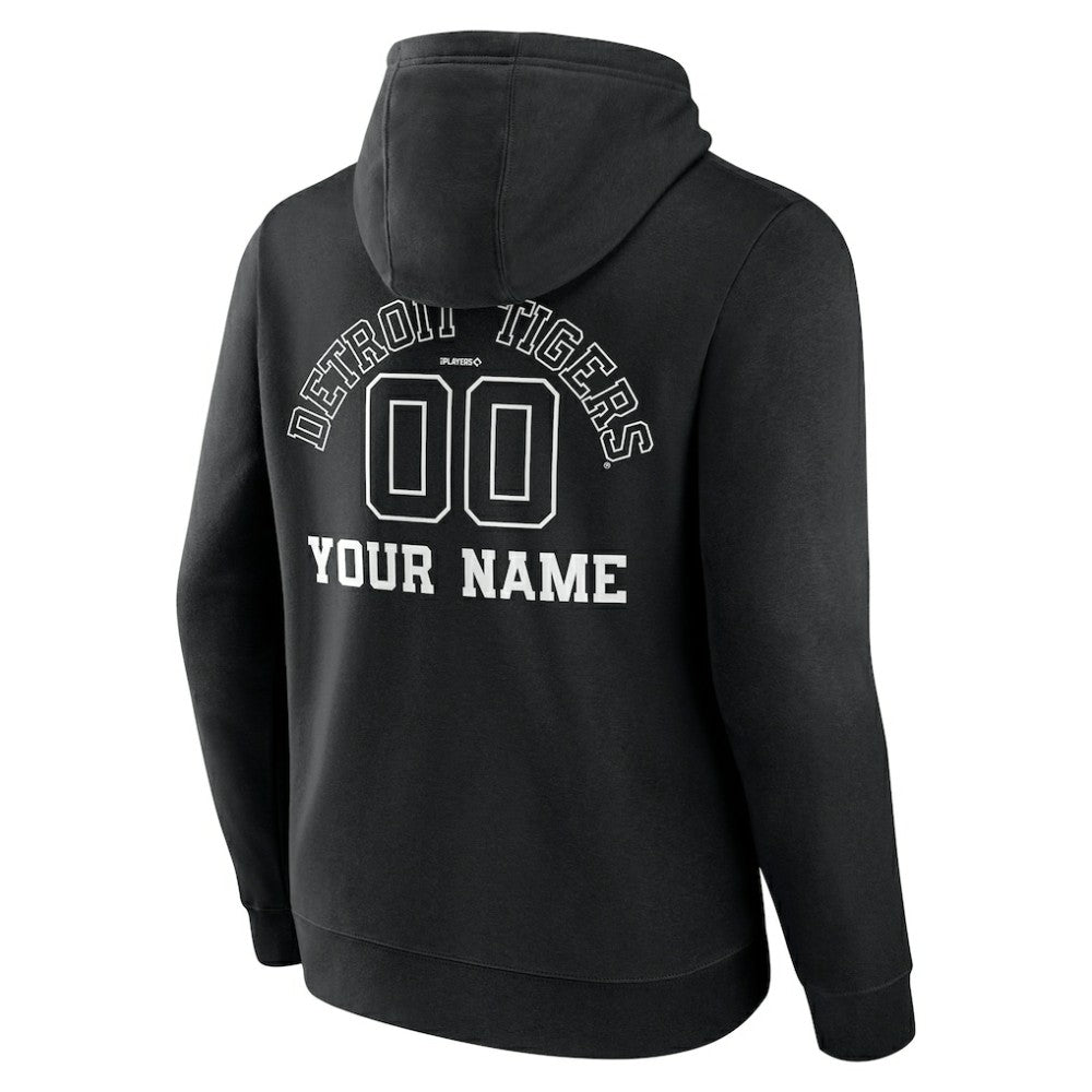 Detroit Tigers Monochrome Personalized Name & Number Pullover Hoodie Outlet