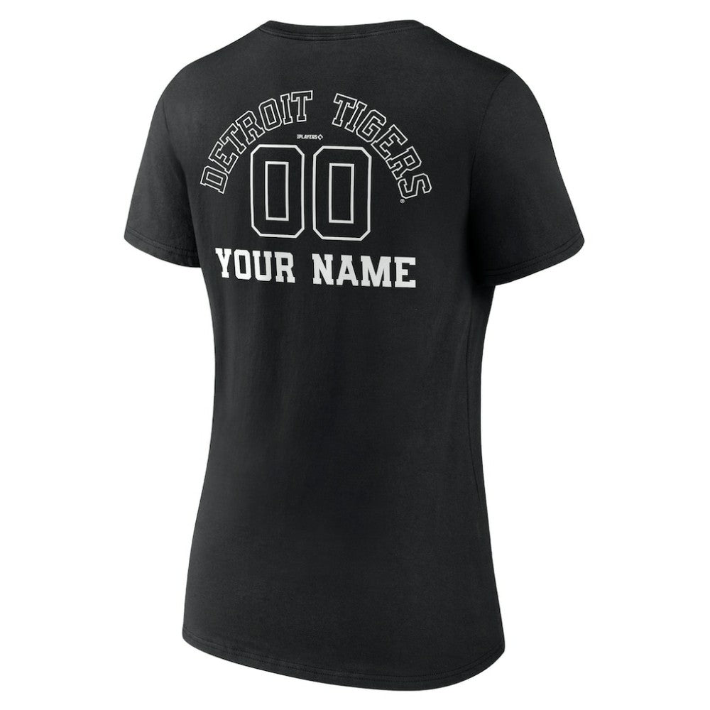 Detroit Tigers Women's Monochrome Personalized Name & Number V-Neck T-Shirt Near Me