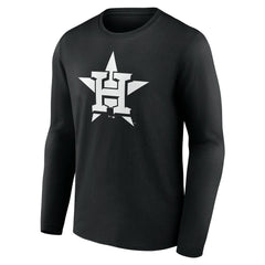 Houston Astros Monochrome Personalized Name & Number Long Sleeve T-Shirt Online