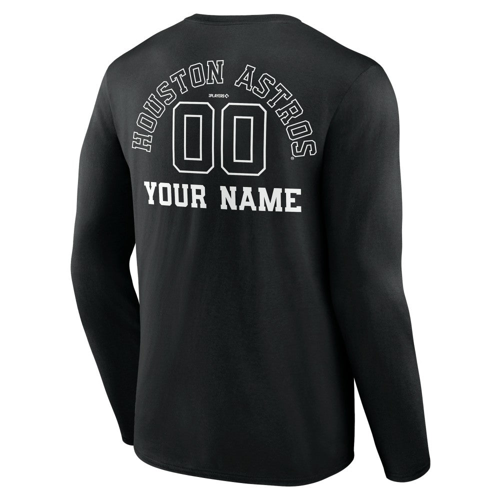 Houston Astros Monochrome Personalized Name & Number Long Sleeve T-Shirt Online