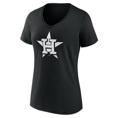 Houston Astros Women's Monochrome Personalized Name & Number V-Neck T-Shirt Outlet