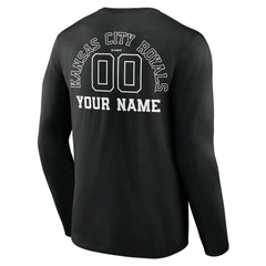 Kansas City Royals Monochrome Personalized Name & Number Long Sleeve T-Shirt for sale