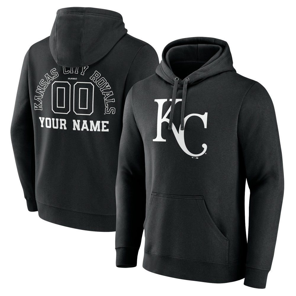 Kansas City Royals Monochrome Personalized Name & Number Pullover Hoodie Near Me