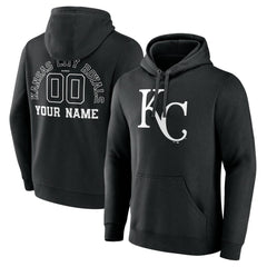 Kansas City Royals Monochrome Personalized Name & Number Pullover Hoodie Near Me