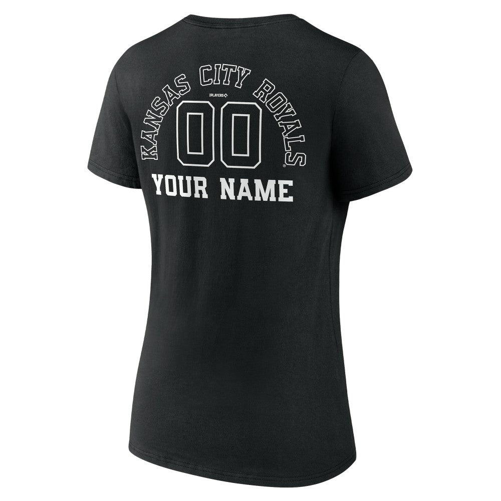 Kansas City Royals Women's Monochrome Personalized Name & Number V-Neck T-Shirt Discount