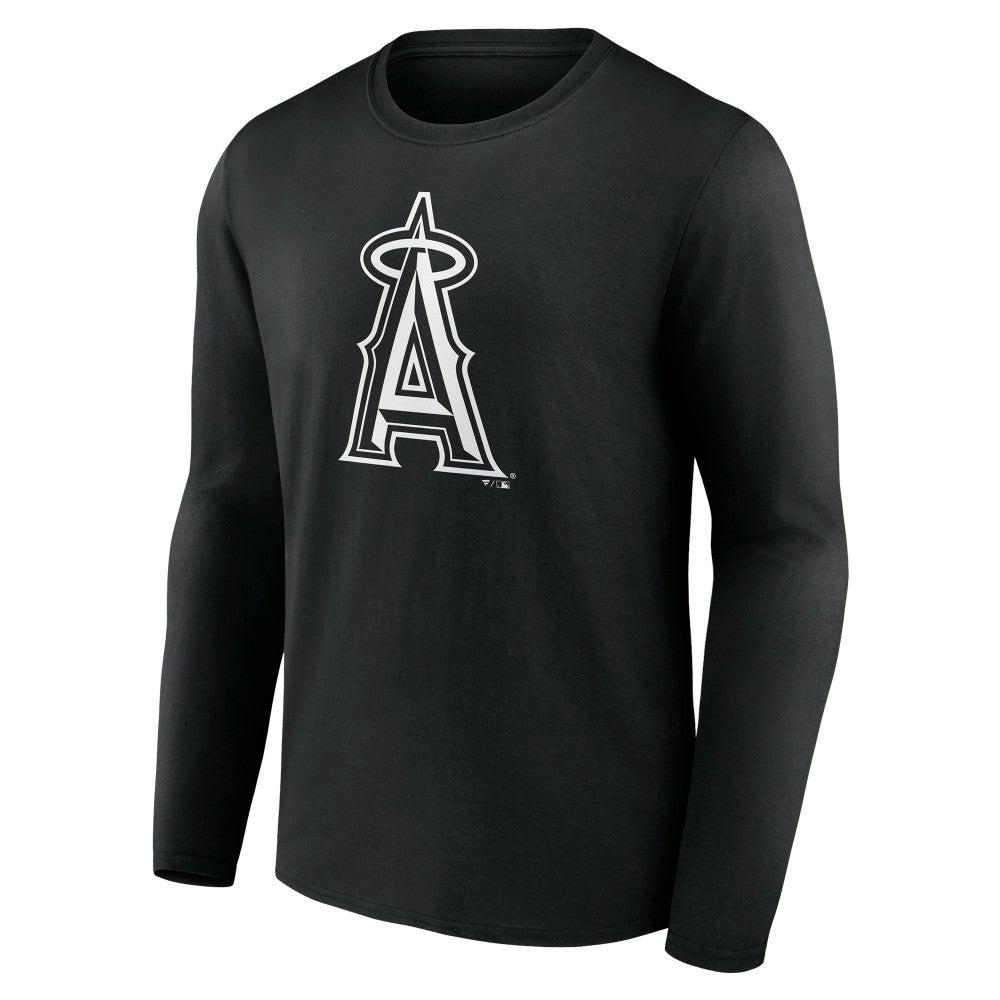 Los Angeles Angels Monochrome Personalized Name & Number Long Sleeve T-Shirt Sale