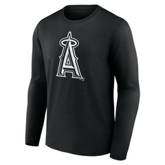 Los Angeles Angels Monochrome Personalized Name & Number Long Sleeve T-Shirt Sale