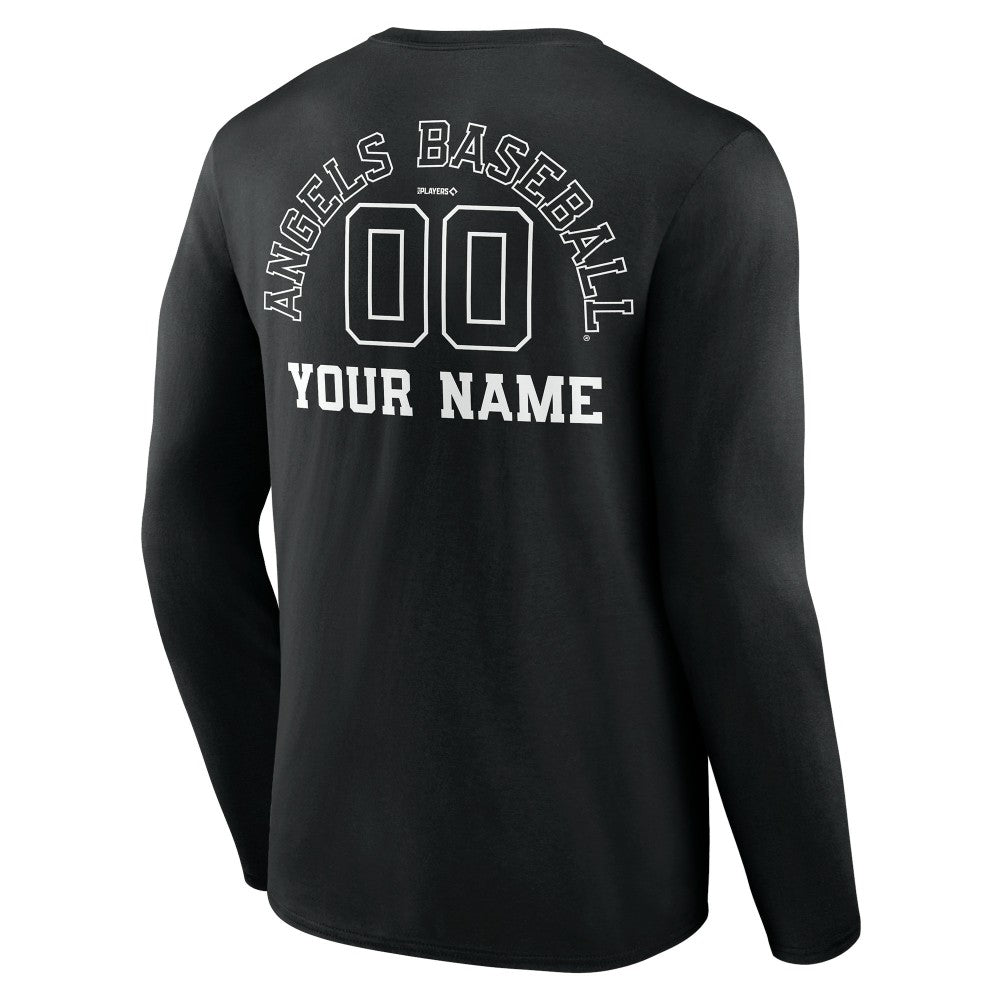 Los Angeles Angels Monochrome Personalized Name & Number Long Sleeve T-Shirt Sale