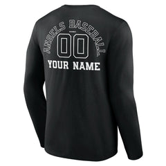 Los Angeles Angels Monochrome Personalized Name & Number Long Sleeve T-Shirt Sale