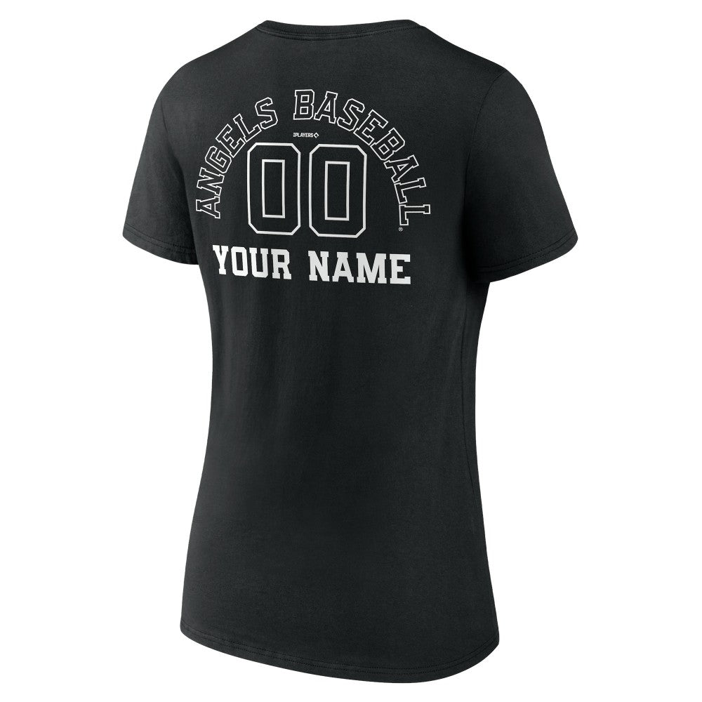 Los Angeles Angels Women's Monochrome Personalized Name & Number V-Neck T-Shirt Near Me