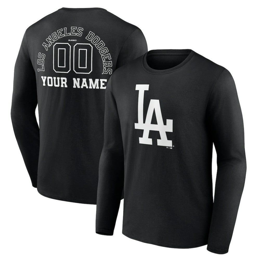 Los Angeles Dodgers Monochrome Personalized Name & Number Long Sleeve T-Shirt Sale