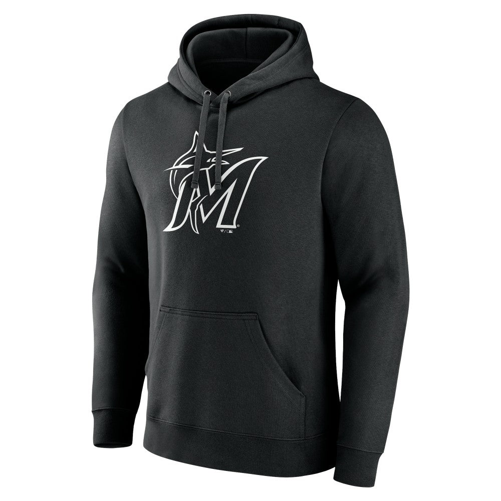 Miami Marlins Monochrome Personalized Name & Number Pullover Hoodie Discount