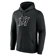 Miami Marlins Monochrome Personalized Name & Number Pullover Hoodie Discount