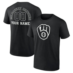 Milwaukee Brewers Monochrome Personalized Name & Number T-Shirt Near Me