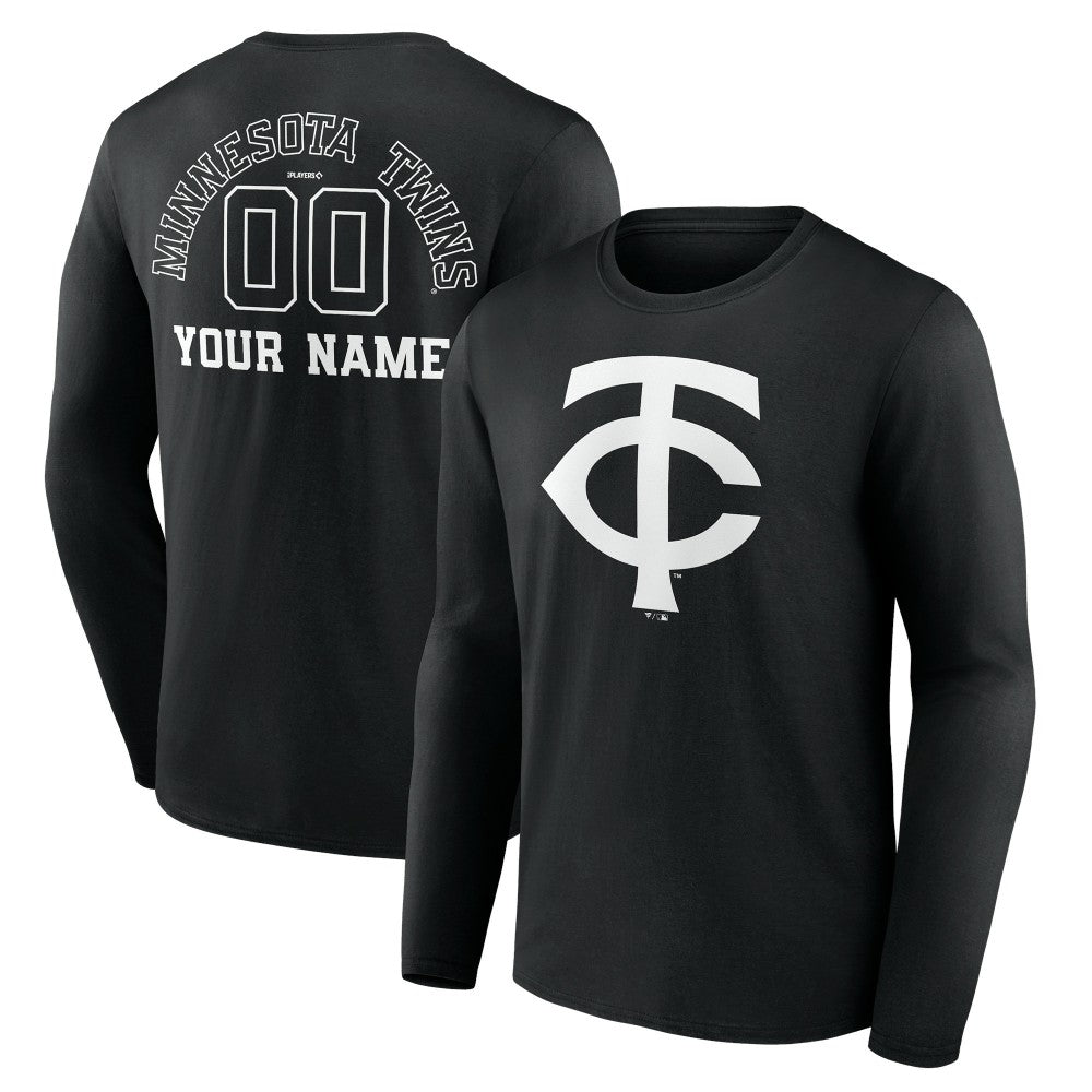 Minnesota Twins Monochrome Personalized Name & Number Long Sleeve T-Shirt Outlet