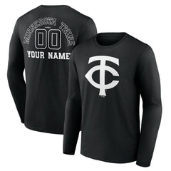 Minnesota Twins Monochrome Personalized Name & Number Long Sleeve T-Shirt Outlet