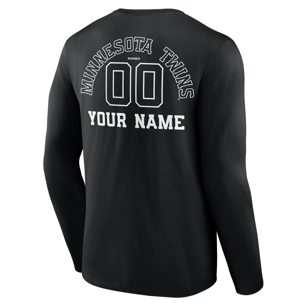 Minnesota Twins Monochrome Personalized Name & Number Long Sleeve T-Shirt Outlet