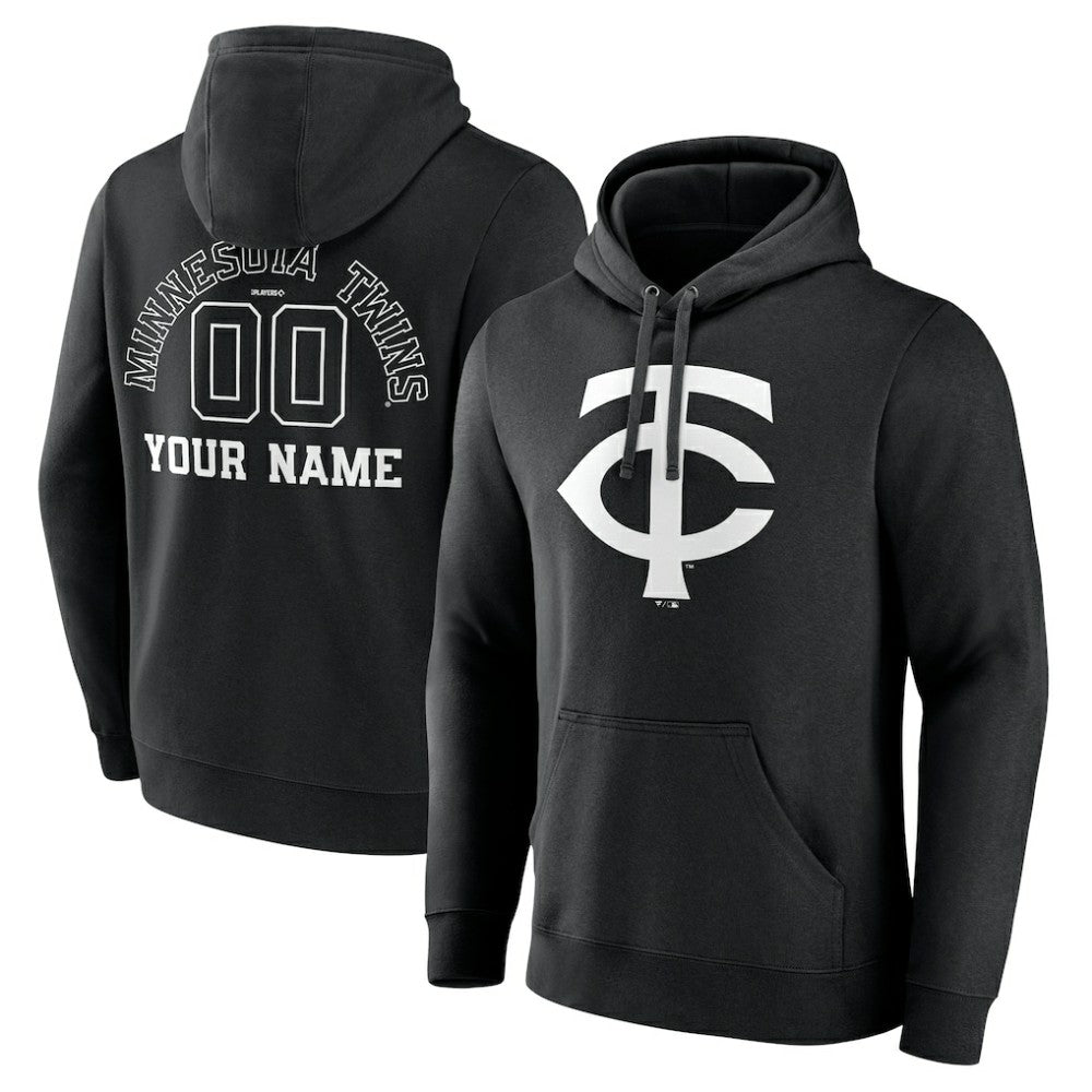 Minnesota Twins Monochrome Personalized Name & Number Pullover Hoodie Sale