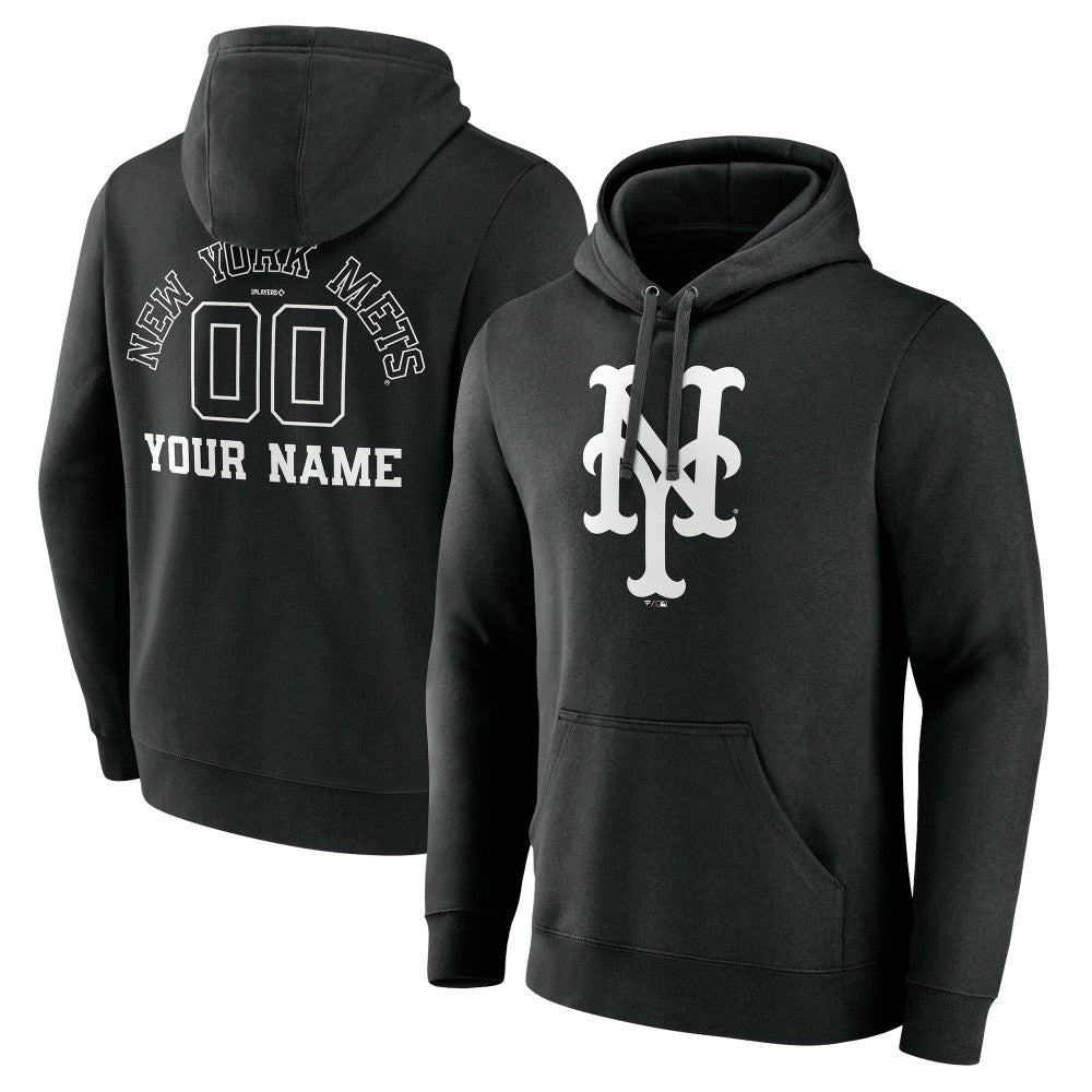 New York Mets Monochrome Personalized Name & Number Pullover Hoodie Near Me