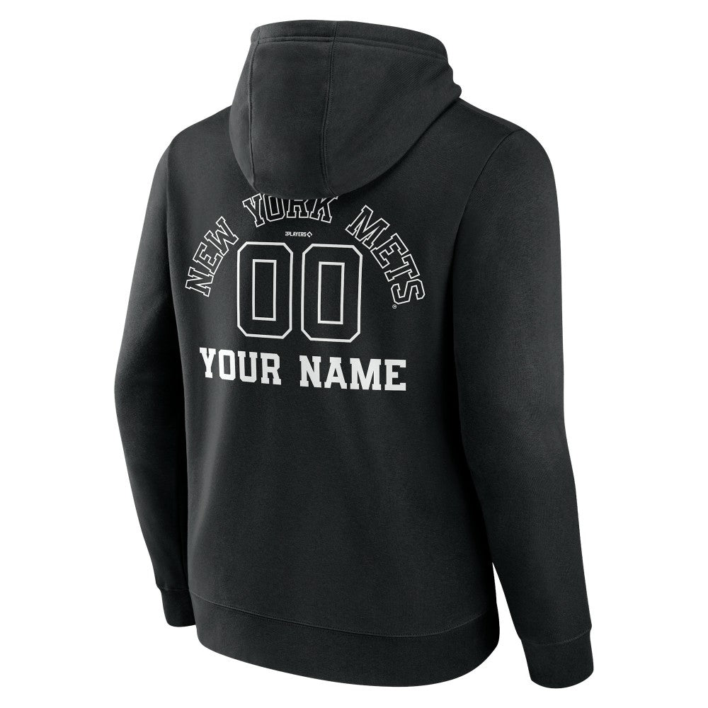 New York Mets Monochrome Personalized Name & Number Pullover Hoodie Near Me