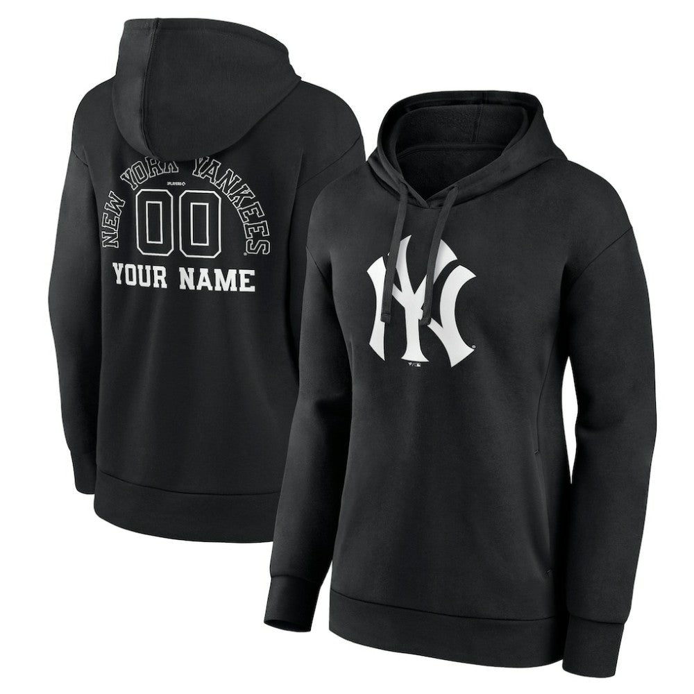 New York Yankees Women's Monochrome Personalized Name & Number Pullover Hoodie Discount