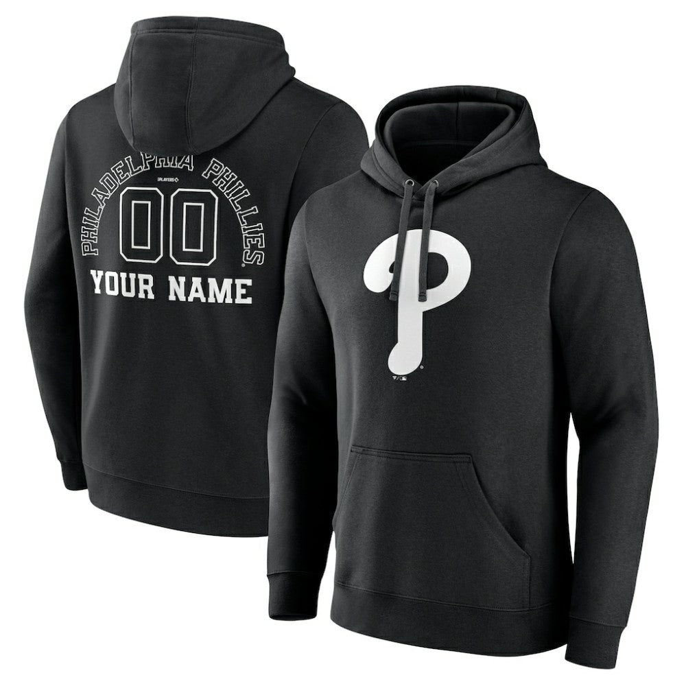 Philadelphia Phillies Monochrome Personalized Name & Number Pullover Hoodie Sale