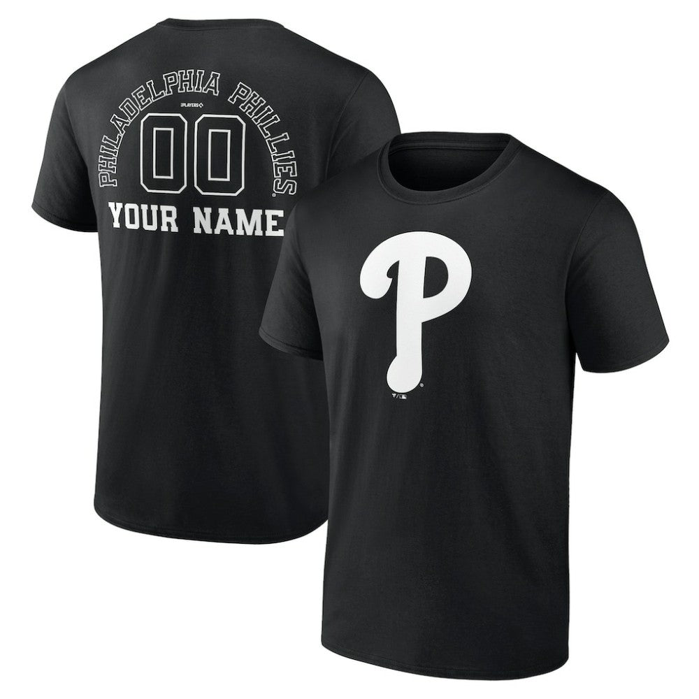 Philadelphia Phillies Monochrome Personalized Name & Number T-Shirt for sale