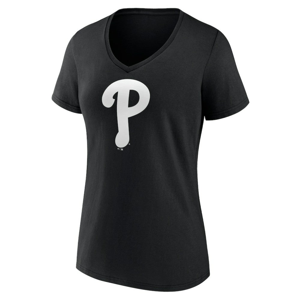 Philadelphia Phillies Women's Monochrome Personalized Name & Number V-Neck T-Shirt for sale