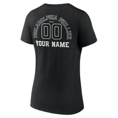Philadelphia Phillies Women's Monochrome Personalized Name & Number V-Neck T-Shirt for sale