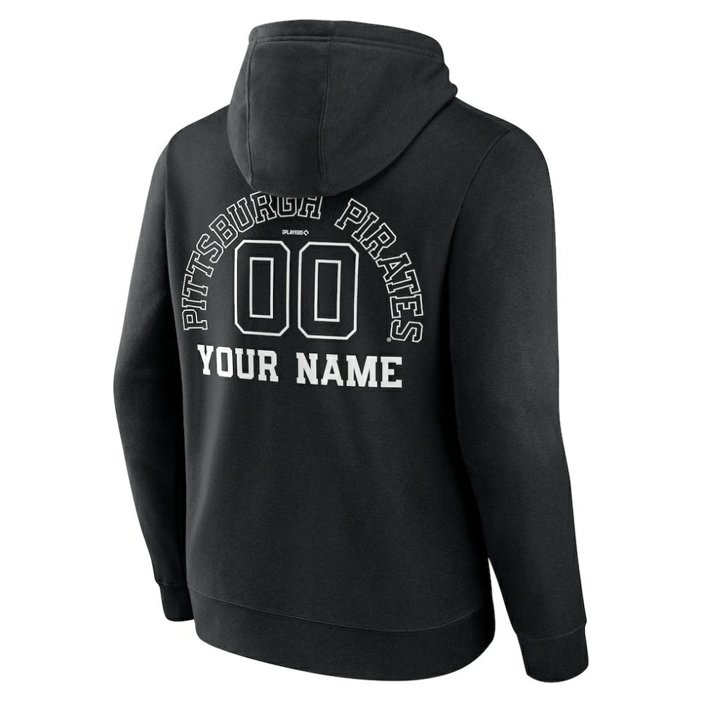 Pittsburgh Pirates Monochrome Personalized Name & Number Pullover Hoodie Outlet