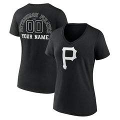Pittsburgh Pirates Women's Monochrome Personalized Name & Number V-Neck T-Shirt Online