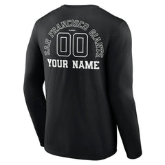 San Francisco Giants Monochrome Personalized Name & Number Long Sleeve T-Shirt Sale