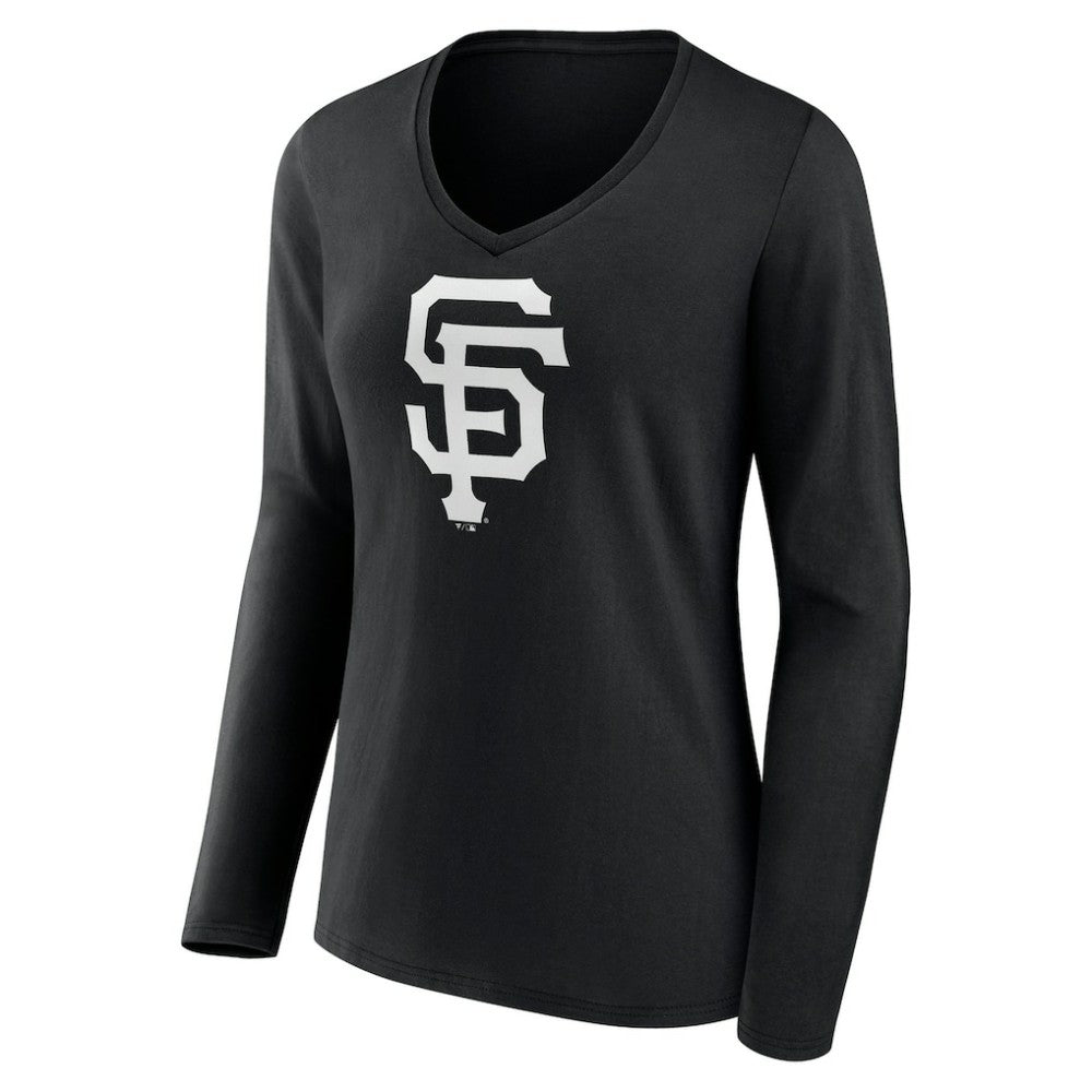 San Francisco Giants Women's Monochrome Personalized Name & Number Long Sleeve V-Neck T-Shirt Sale