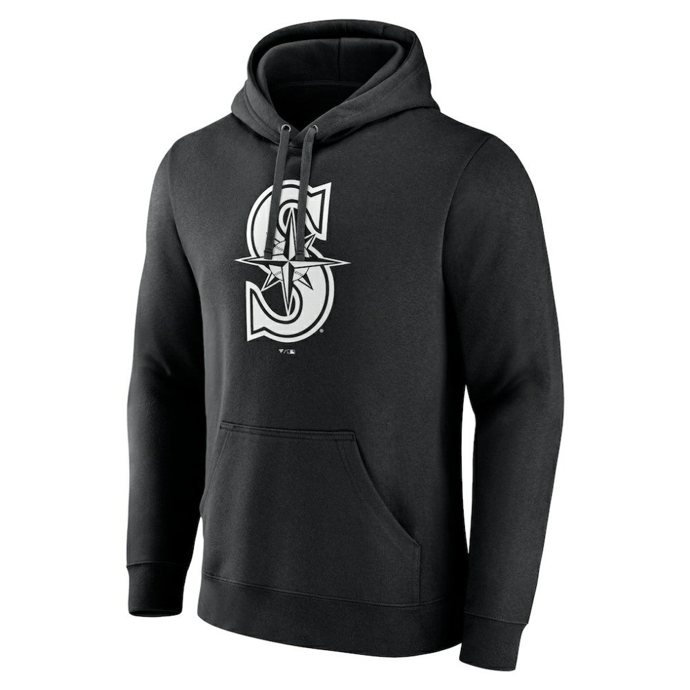 Seattle Mariners Monochrome Personalized Name & Number Pullover Hoodie Sale