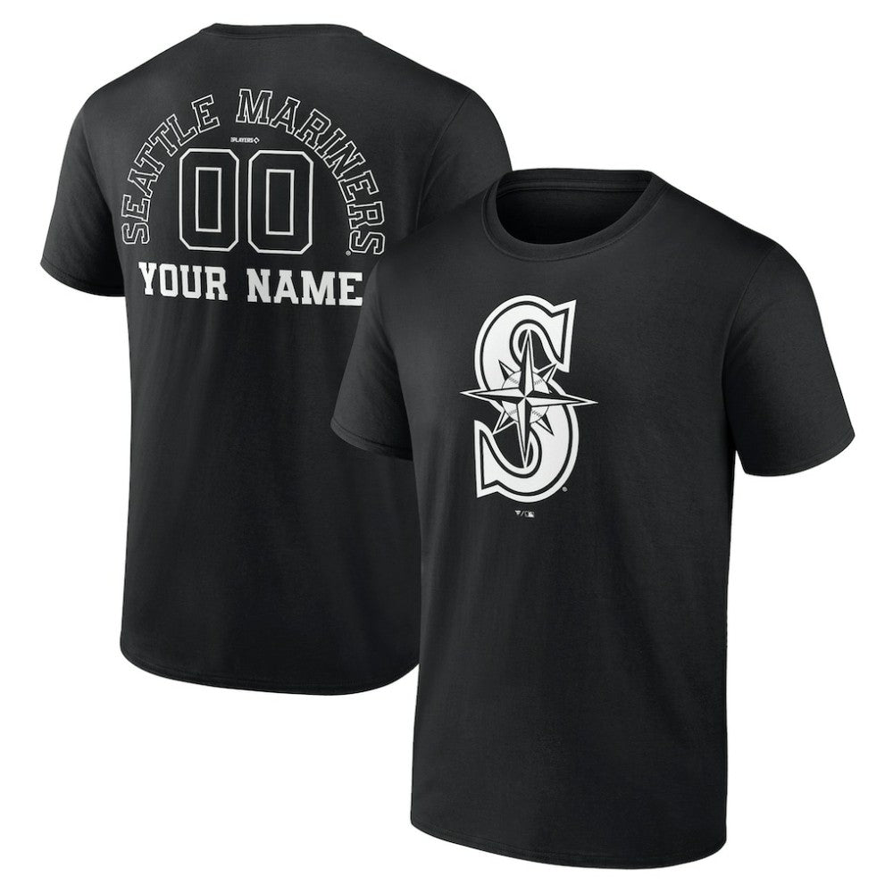 Seattle Mariners Monochrome Personalized Name & Number T-Shirt Online