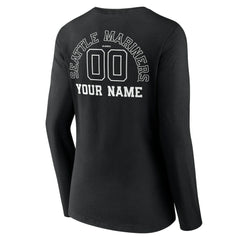 Seattle Mariners Women's Monochrome Personalized Name & Number Long Sleeve V-Neck T-Shirt Discount